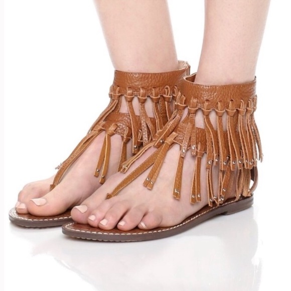 Sam Edelman “Griffen” Leather Brown fringe gladiator sandals 7.5M NWT - Picture 13 of 14